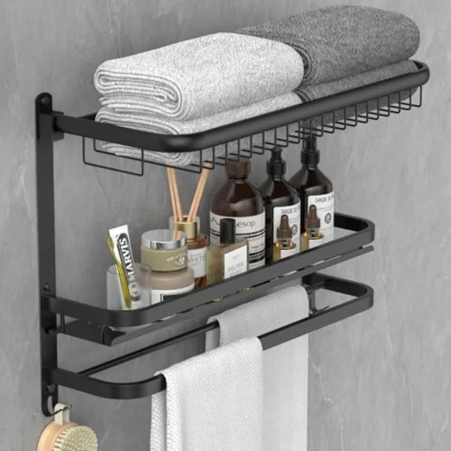 Foldable 23.22 Inch Rowel Rack Wall Mounted with Bathroom Shower Shelves Stainless Steel Towel Bar Without Drilling and Screw I
Foldable 23.22 Inch Rowel Rack Wall Mounted with Bathroom Shower Shelves Stainless Steel Towel Bar Without Drilling and Screw I