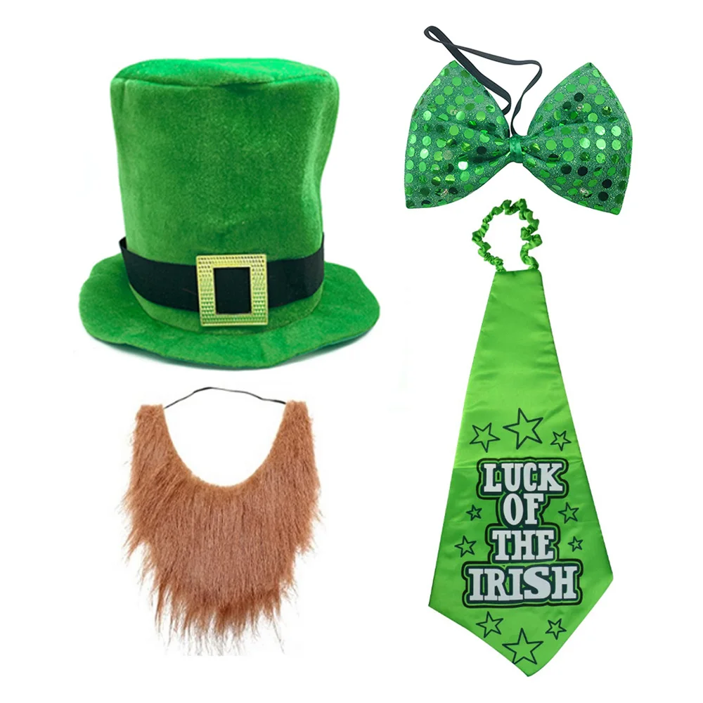 Irish Festival Green Hat Tie Beard Cosplay St.Patrick's Day Shamrock Hats Suit Carnival Halloween Party Costume Props
Irish Festival Green Hat Tie Beard Cosplay St.Patrick's Day Shamrock Hats Suit Carnival Halloween Party Costume Props