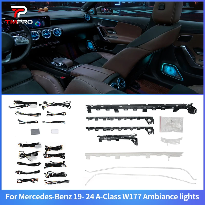 TMPRO 64 Colors Ambient light LED For Mercedes Benz W177 W118 W247 A/B/CLA/GLA/GLB Class Car RGB Interior Decoration Lamp Refit
TMPRO 64 Colors Ambient light LED For Mercedes Benz W177 W118 W247 A/B/CLA/GLA/GLB Class Car RGB Interior Decoration Lamp Refit