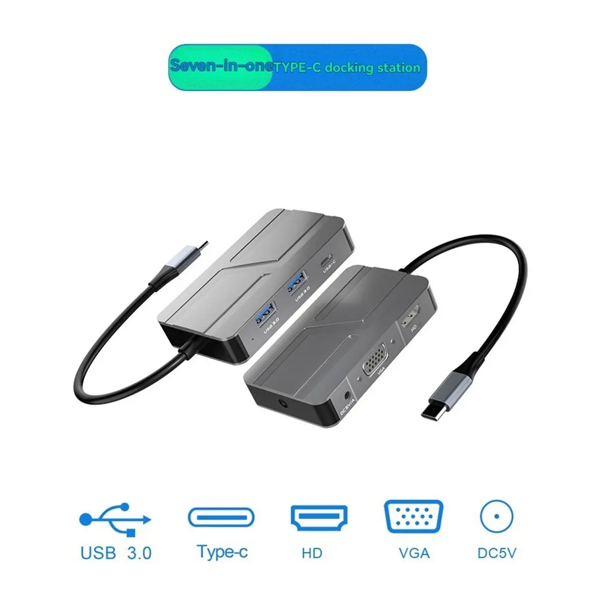 【To&On-e】 USB C Hub 7 in 1 Type C to USB-A 3.0 USB-C 3.0 4K -Compatible VGA Dock Adapter for Notebook Laptop
【To&On-e】 USB C Hub 7 in 1 Type C to USB-A 3.0 USB-C 3.0 4K -Compatible VGA Dock Adapter for Notebook Laptop