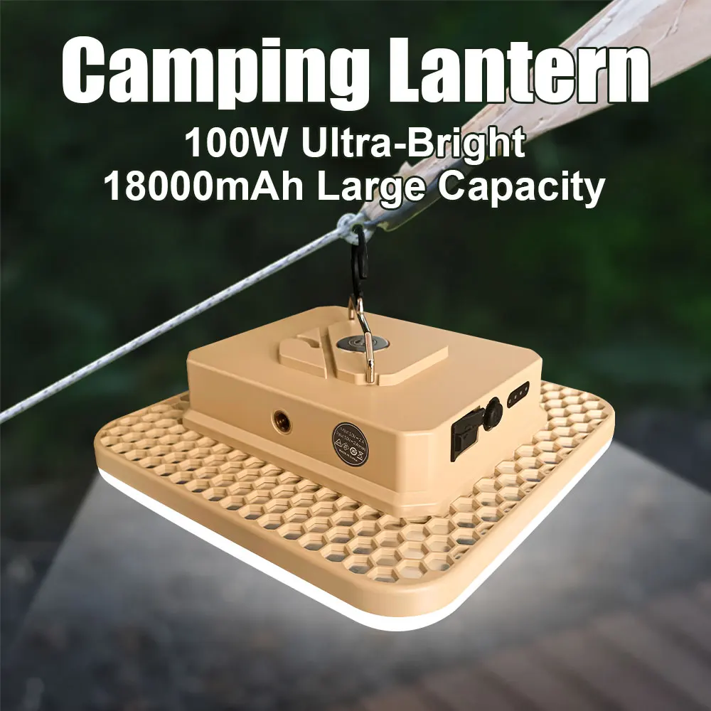 18000mAh Rechargeable Camping Lantern 100W Strong LED Light Magnetic Portable Torch Waterproof Tent Lamp for Outdoor Work Repair
18000mAh Rechargeable Camping Lantern 100W Strong LED Light Magnetic Portable Torch Waterproof Tent Lamp for Outdoor Work Repair