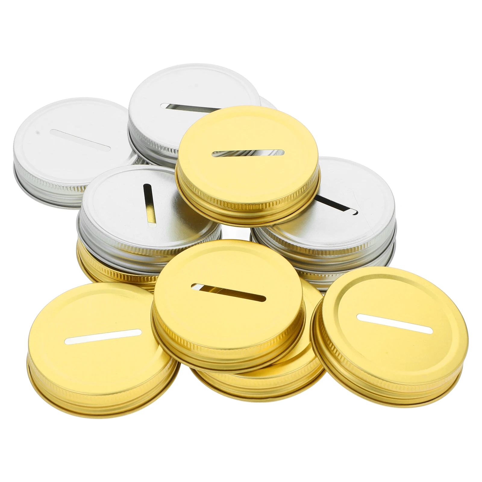 12pcs Tinplate Mason Jar Coin Bank Lids 70mm Large Mouth Reusable Decorative Money Saving
12pcs Tinplate Mason Jar Coin Bank Lids 70mm Large Mouth Reusable Decorative Money Saving