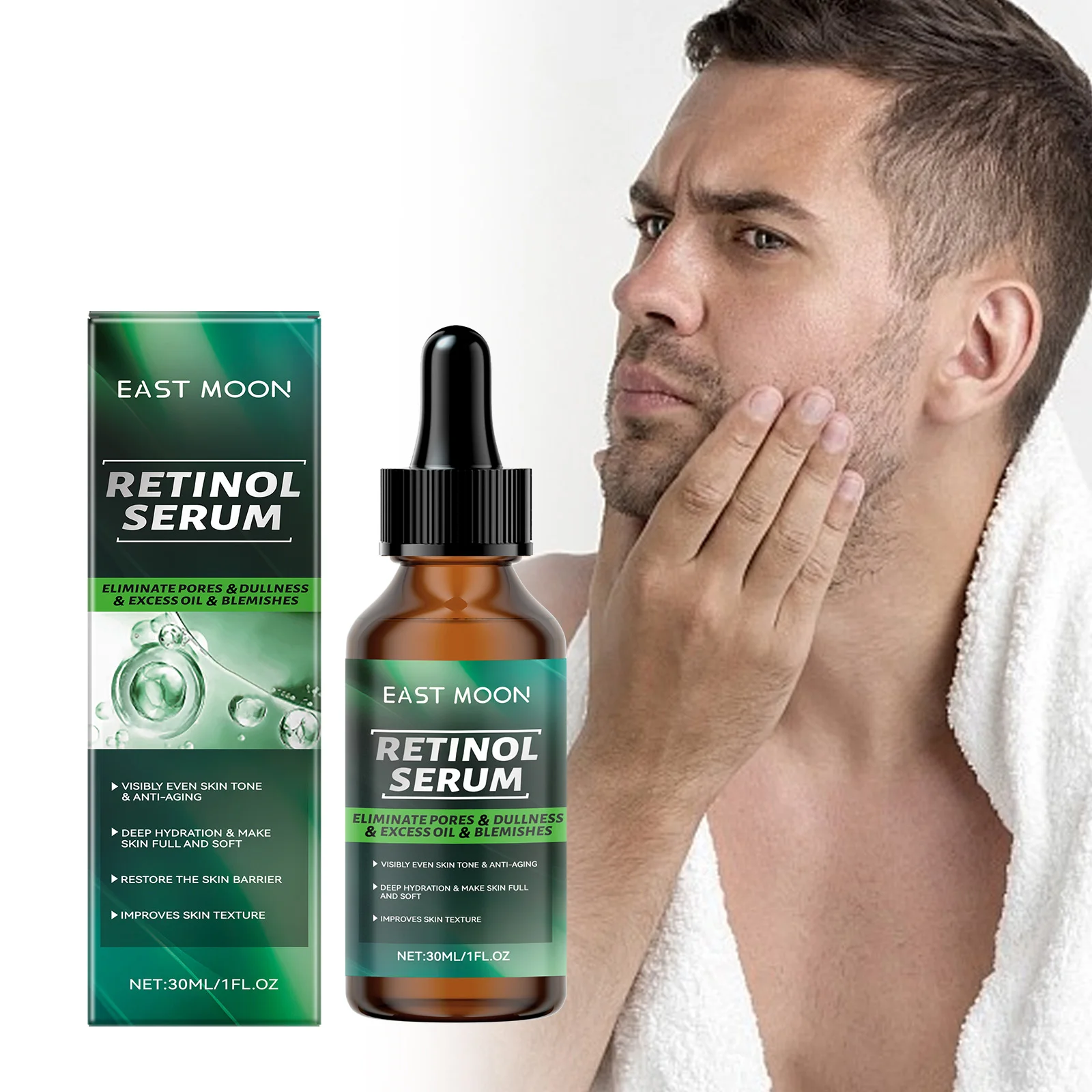 Men's Retinol Serum Hydrating Anti-Aging Oil Control & Pore Minimizer Lifting Tightening Smoothing Brightening Facial Treatment
Men's Retinol Serum Hydrating Anti-Aging Oil Control & Pore Minimizer Lifting Tightening Smoothing Brightening Facial Treatment