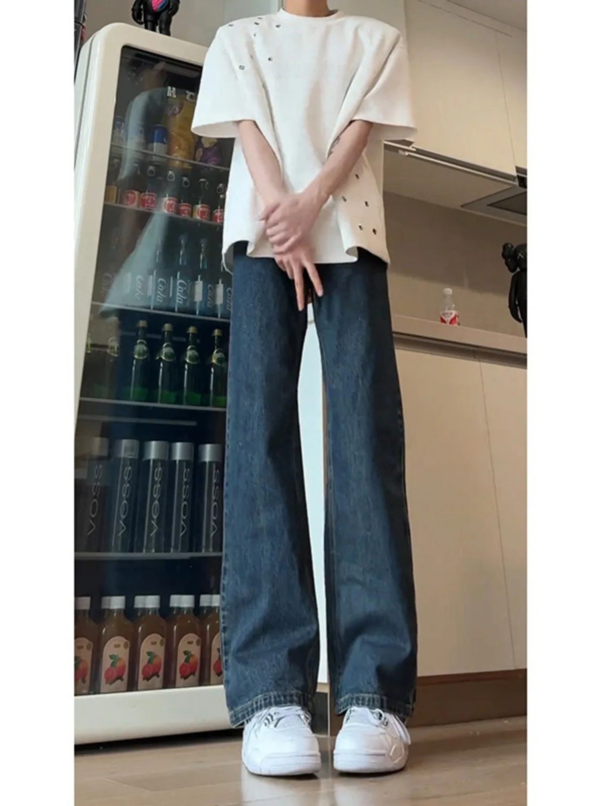 Deep Blue Men's Flared Jeans Summer OOTD Slimming High Street Vibe Straight Leg Cotton Polyester Blend Loose Fit Jeans
Deep Blue Men's Flared Jeans Summer OOTD Slimming High Street Vibe Straight Leg Cotton Polyester Blend Loose Fit Jeans