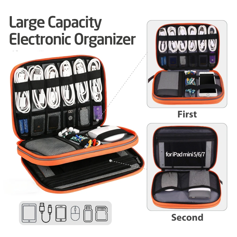 Large Capacity Electronics Organizer,Travel Cable Storage Bag for Cable,iPad,Power Bank,Chargers Multi-Layers Electronic Bag
Large Capacity Electronics Organizer,Travel Cable Storage Bag for Cable,iPad,Power Bank,Chargers Multi-Layers Electronic Bag