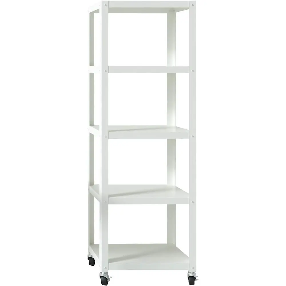 5-Shelf Steel Metal Bookcase, White, 72 x 24 x 14, Mobile Shelving Unit with Wheels, Ideal for Office, Kitchen, Craft Room, Pant
5-Shelf Steel Metal Bookcase, White, 72 x 24 x 14, Mobile Shelving Unit with Wheels, Ideal for Office, Kitchen, Craft Room, Pant