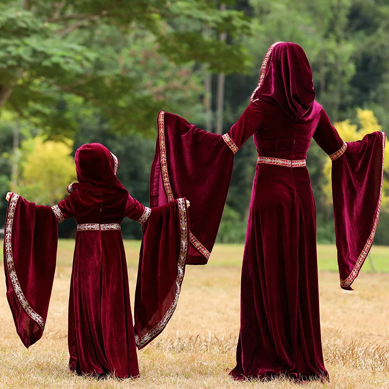 Gothic Hooded Red Dress Women Vintage Sexy Party Dresses Trumpet Sleeve Witch Vampire Halloween Cosplay Girl Kids Costume
Gothic Hooded Red Dress Women Vintage Sexy Party Dresses Trumpet Sleeve Witch Vampire Halloween Cosplay Girl Kids Costume