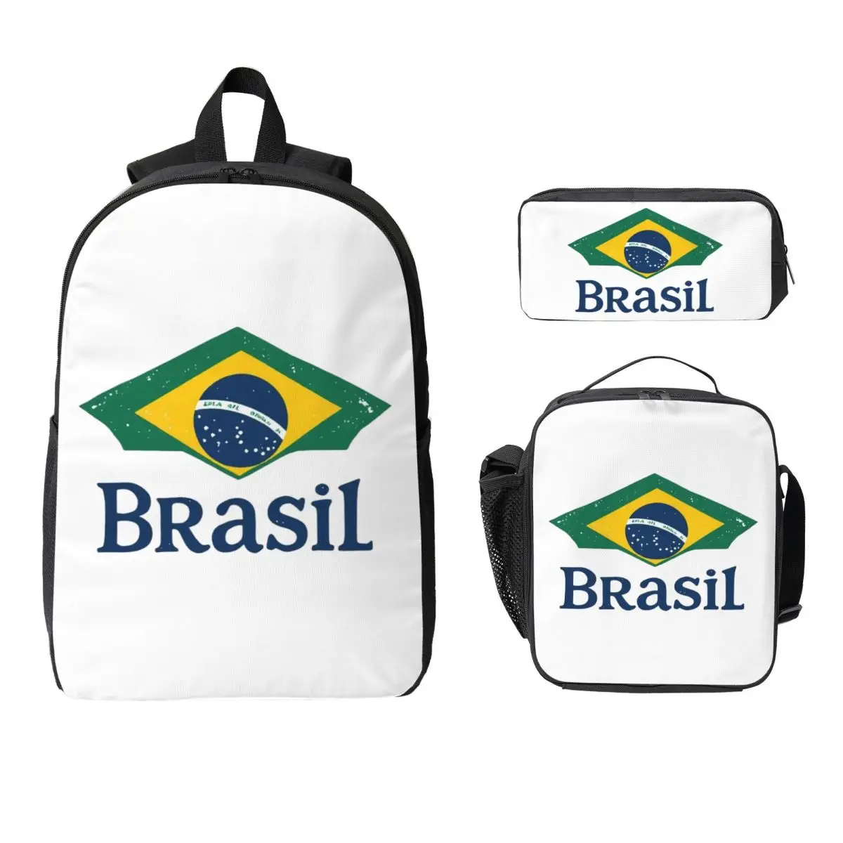 Brazil Flag Backpack Student BookBag School Bag Laptop Shoulder Bags 3ps Insulated Lunch Bag Pencil Case
Brazil Flag Backpack Student BookBag School Bag Laptop Shoulder Bags 3ps Insulated Lunch Bag Pencil Case