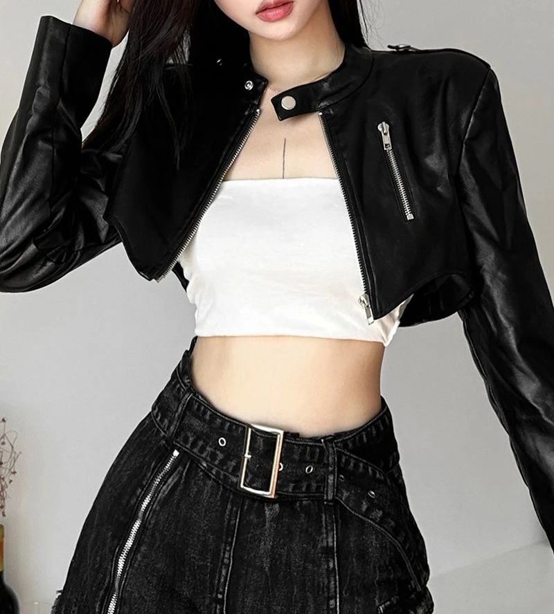 Retro Hottie Ultra-short Cool Short Jacket Women's Chic Unique Temperament Shawl Pu Leather Jacket
Retro Hottie Ultra-short Cool Short Jacket Women's Chic Unique Temperament Shawl Pu Leather Jacket