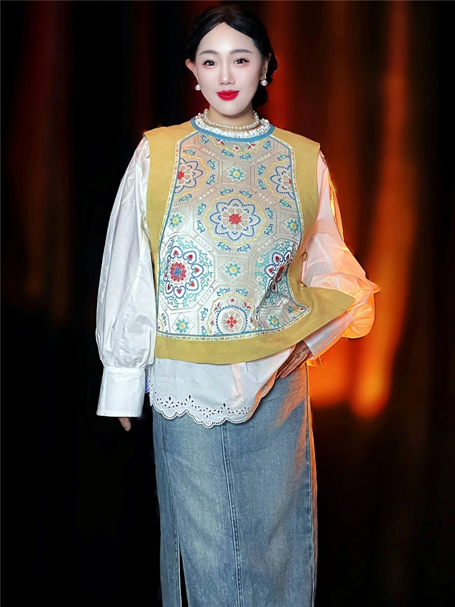 New Chinese Sle Acetate Linen Embroidered Vest Top Heavy Work Iron on Petal Patterned Women's Faion Summer Svel
New Chinese Sle Acetate Linen Embroidered Vest Top Heavy Work Iron on Petal Patterned Women's Faion Summer Svel