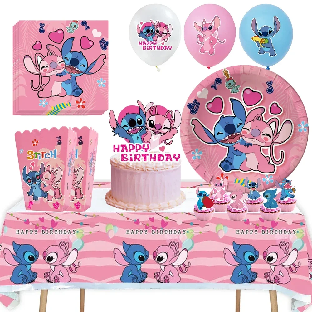Disney-Stitch Pink Angel Theme Disposable Party Tableware Paper Plates Napkins Supplies Baby Shower Birthday Party Decoration
Disney-Stitch Pink Angel Theme Disposable Party Tableware Paper Plates Napkins Supplies Baby Shower Birthday Party Decoration