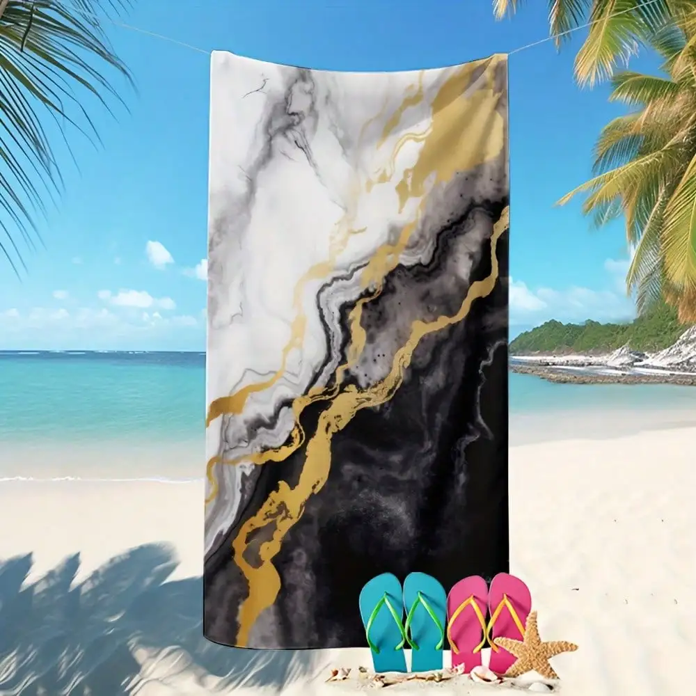 Quick-Dry Microfiber Beach Towel - Lightweight, Black Marble Pattern, Suitable For Swimming And Travel, Machine Washable. Beach Towel, Ultra-Fine Fiber, Quick-Dry, Sand-Resistant, Extra-Large, Swimsuit Cover-Up, Pool Towel, Summer Vacation Essential, Ligh
Quick-Dry Microfiber Beach Towel - Lightweight, Black Marble Pattern, Suitable For Swimming And Travel, Machine Washable. Beach Towel, Ultra-Fine Fiber, Quick-Dry, Sand-Resistant, Extra-Large, Swimsuit Cover-Up, Pool Towel, Summer Vacation Essential, Ligh