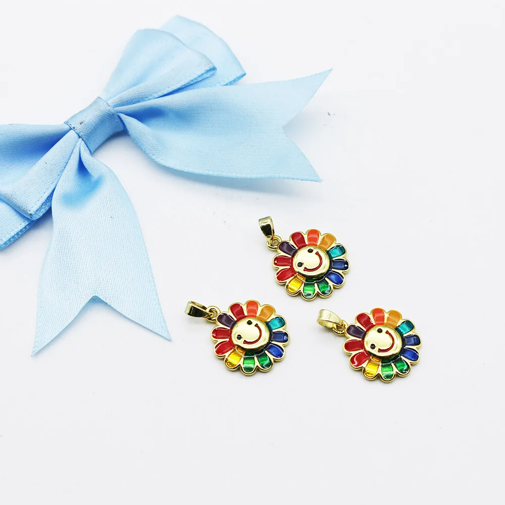 2-Pack Rainbow Smiley Sunflower Pendants DIY Beading Bracelet Necklace Cartoon Drip Oil Jewelry Charms
2-Pack Rainbow Smiley Sunflower Pendants DIY Beading Bracelet Necklace Cartoon Drip Oil Jewelry Charms