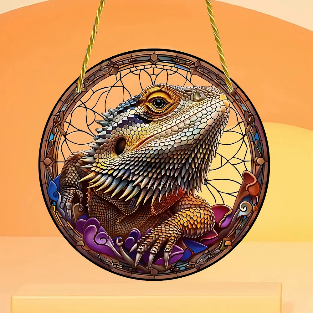 Bearded dragon sun catcher round window hanging four seasons home garden decoration porch decoration gift
Bearded dragon sun catcher round window hanging four seasons home garden decoration porch decoration gift