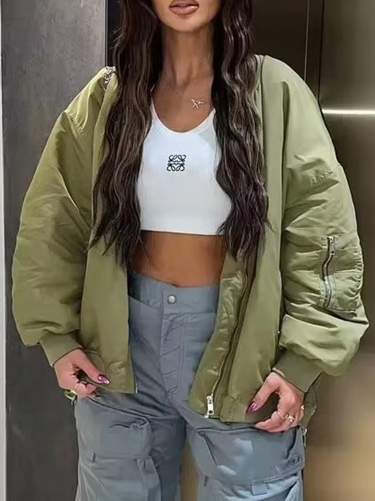 Bomber Cotton Jacket Women Casual Light Padded Coat Autumn Elegant Loose Outerwear Lady Fashion Vintage Solid Baseball Jacket
Bomber Cotton Jacket Women Casual Light Padded Coat Autumn Elegant Loose Outerwear Lady Fashion Vintage Solid Baseball Jacket