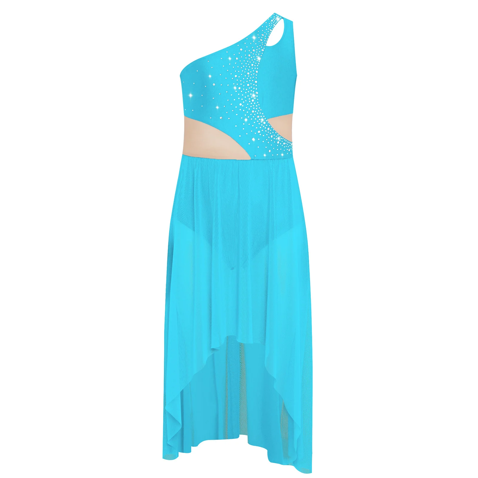 Girls Lyrical Gymnastics Dance Outfit Shiny Rhinestones One Shoulder Sleeveless Mesh Modern Dance Dress Ballet Latin Dancewear
Girls Lyrical Gymnastics Dance Outfit Shiny Rhinestones One Shoulder Sleeveless Mesh Modern Dance Dress Ballet Latin Dancewear