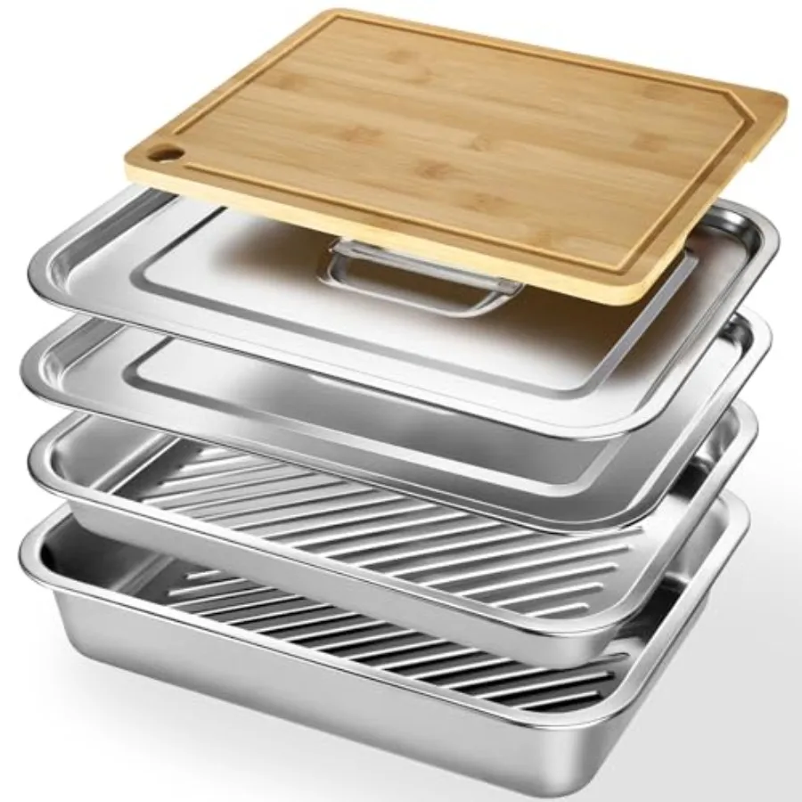 5-in-1 Grill Prep Tray and Carry System Outdoor Grilling Prep and Serve BBQ Food Tray Accessories Stainless Steel Meat Marinati
5-in-1 Grill Prep Tray and Carry System Outdoor Grilling Prep and Serve BBQ Food Tray Accessories Stainless Steel Meat Marinati