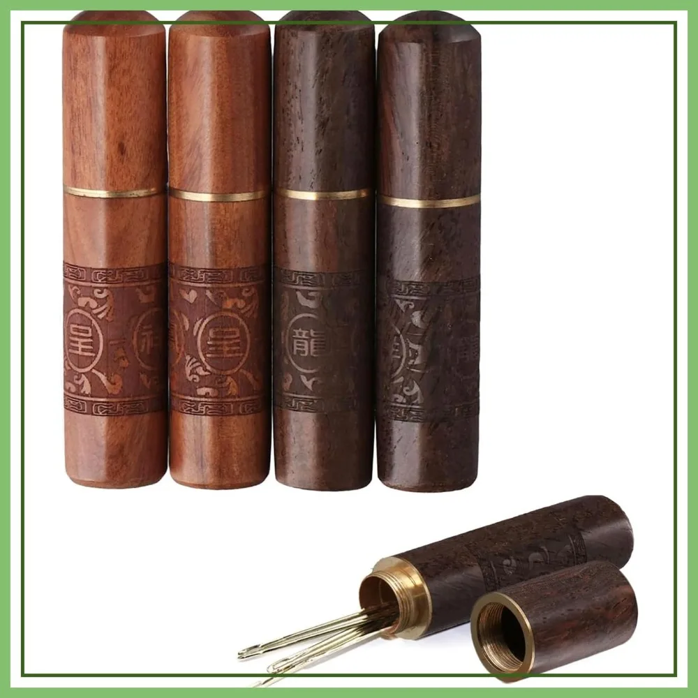 Vintage Wooden Sewing Needles Holder Set 4-Piece Retro Engraved Storage Case for DIY Craft Accessories
Vintage Wooden Sewing Needles Holder Set 4-Piece Retro Engraved Storage Case for DIY Craft Accessories