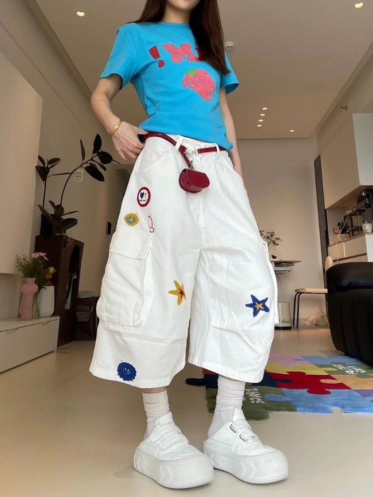 HOUZHOU Vintage White Jean Shorts Women Embroidery Y2k Wide Leg Cargo Jorts American Retro Oversize Casual Solid Bermuda Shorts
HOUZHOU Vintage White Jean Shorts Women Embroidery Y2k Wide Leg Cargo Jorts American Retro Oversize Casual Solid Bermuda Shorts