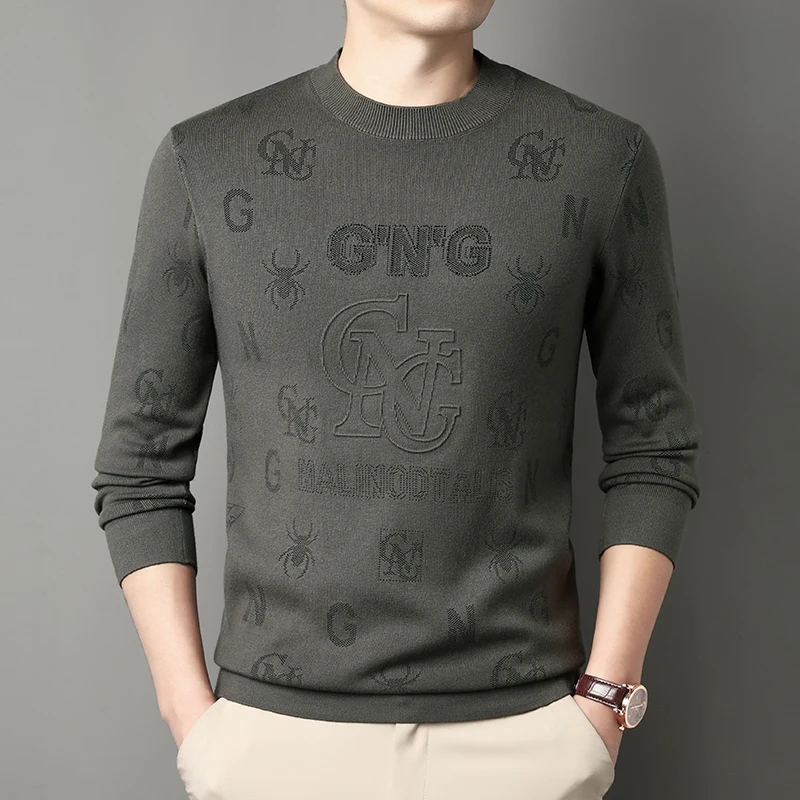 Мужской шерстяной свитер 2025, трикотажная рубашка из чистой шерсти, модный тренд на осень и зиму, теплый свитер с круглым вырезом, базовая рубашка
Мужской шерстяной свитер 2025, трикотажная рубашка из чистой шерсти, модный тренд на осень и зиму, теплый свитер с круглым вырезом, базовая рубашка