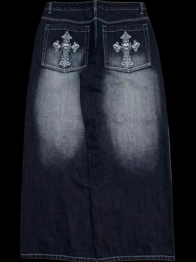 90s American Retro Hip-Hop Cross Pattern Oversize Jeans Men's And Women's Y2K Harajuku Hip-Hop Goth Casual Joker Wide Trousers
90s American Retro Hip-Hop Cross Pattern Oversize Jeans Men's And Women's Y2K Harajuku Hip-Hop Goth Casual Joker Wide Trousers