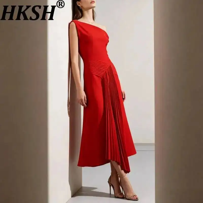 HKSH Women Long Dress Asymmetric Off-shoulder Pleated Waist Cinching Slim Fit Elegant High-end Sleeveless Dresses Summer HK23139
HKSH Women Long Dress Asymmetric Off-shoulder Pleated Waist Cinching Slim Fit Elegant High-end Sleeveless Dresses Summer HK23139