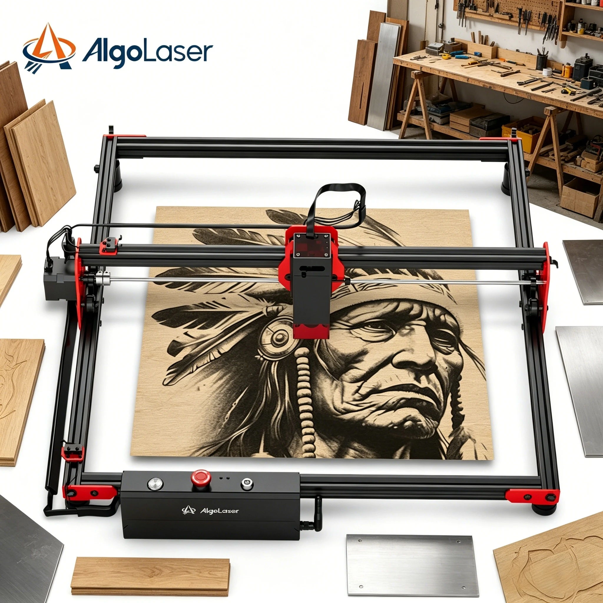 AlgoLaser DlY KlT 10W Laser Engraver Support WIFI and Emergency Stop Mobile App 12000mm/min Carving Range 400x400mm/400X850mm
AlgoLaser DlY KlT 10W Laser Engraver Support WIFI and Emergency Stop Mobile App 12000mm/min Carving Range 400x400mm/400X850mm