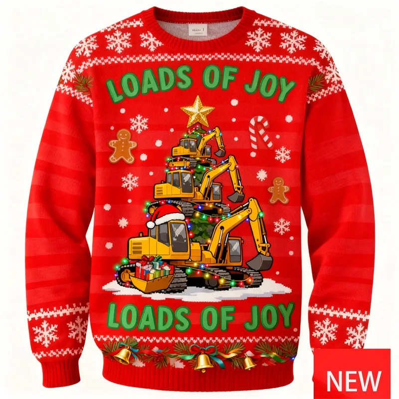 Merry Christmas Construction Excavator Graphic Ugly Christmas Sweater For Men Women New In Pullover Sweatshirt Men's Xmas Jumper
Merry Christmas Construction Excavator Graphic Ugly Christmas Sweater For Men Women New In Pullover Sweatshirt Men's Xmas Jumper
