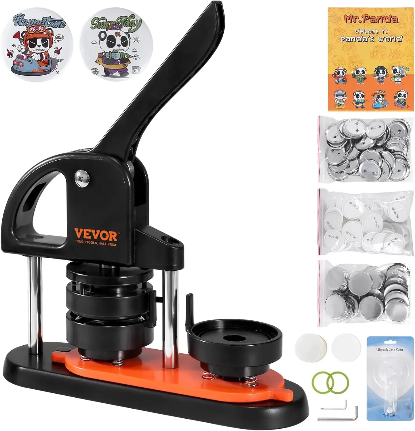 Button Maker Machine, 2.28 inch/58mm Pin Maker with 100pcs Button Parts, Button Maker with Panda Magic Book
Button Maker Machine, 2.28 inch/58mm Pin Maker with 100pcs Button Parts, Button Maker with Panda Magic Book