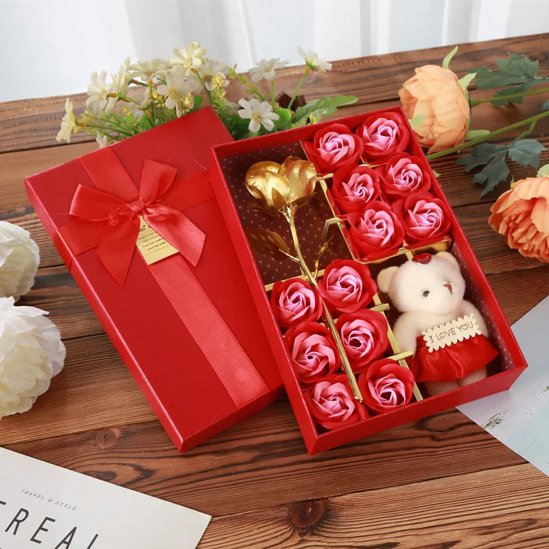 12 Soap Flower Gift Box Christmas Valentine's Day Mother's Day Gift 24K Gold Foil Rose Flower Wedding Bridesmaid Gift Rose Bear
12 Soap Flower Gift Box Christmas Valentine's Day Mother's Day Gift 24K Gold Foil Rose Flower Wedding Bridesmaid Gift Rose Bear