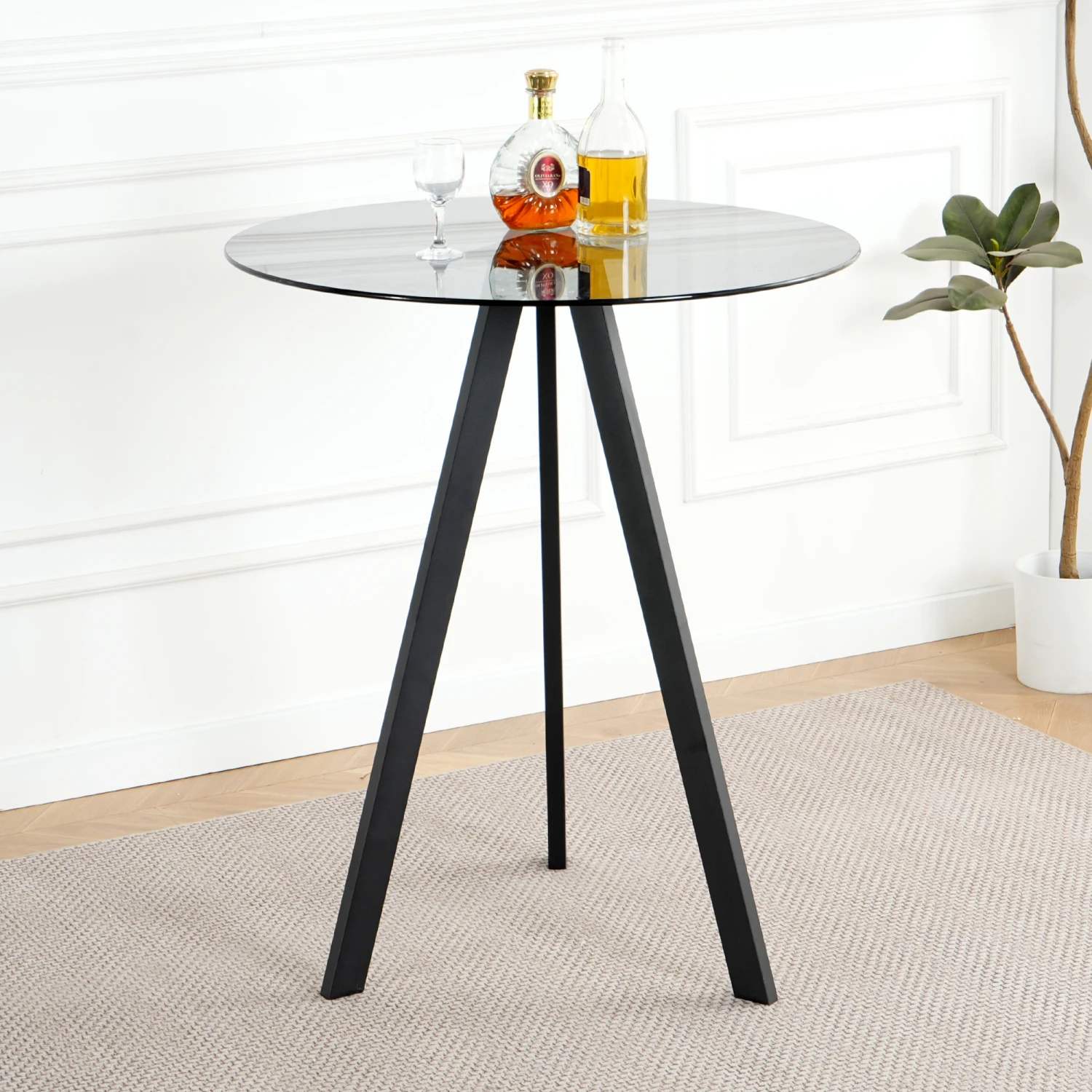 Modern Kitchen Glass dining table ROUND Tempered Glass Grey 31.5" BAR Table top,Clear BAR Table Metal Legs,BLACK legs (set of 1)
Modern Kitchen Glass dining table ROUND Tempered Glass Grey 31.5" BAR Table top,Clear BAR Table Metal Legs,BLACK legs (set of 1)