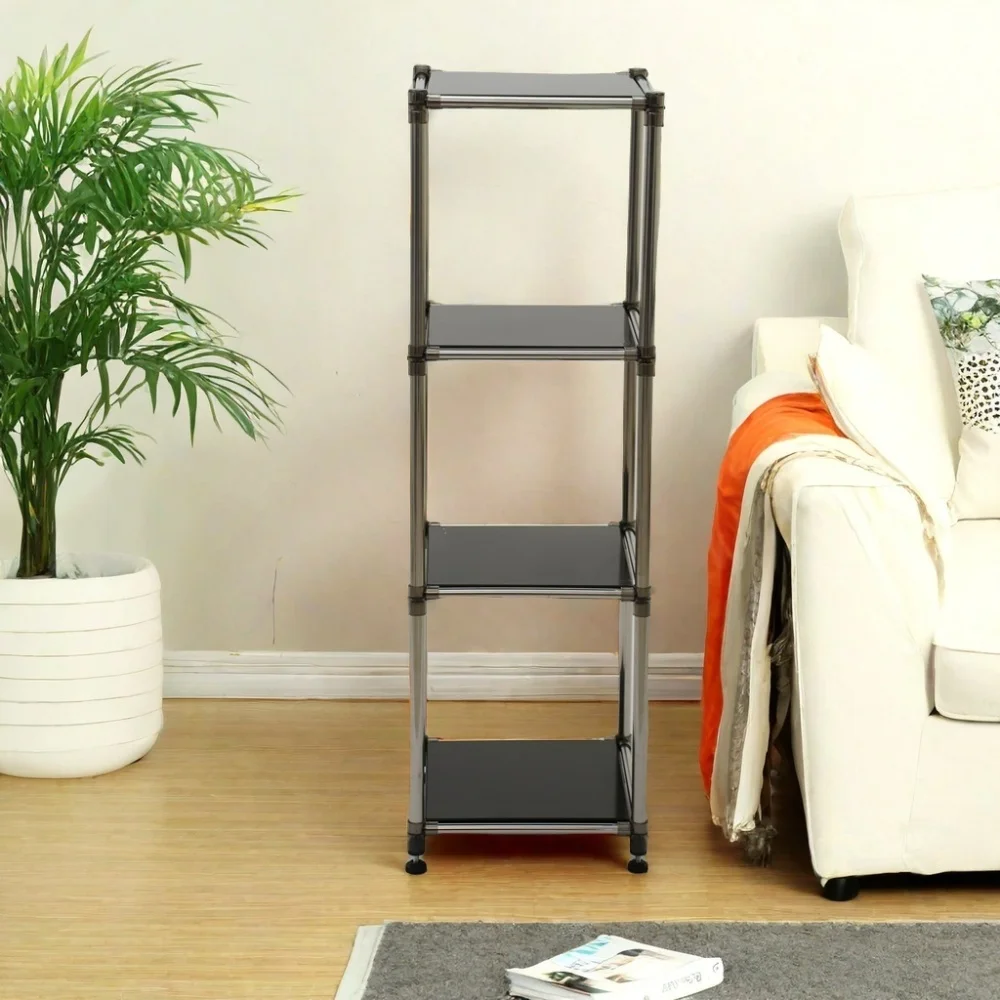 Black 4-Tier Heavy Duty Stainless steel Storage Shelving Unit, for Indoor/Outdoor Organization, Modular Rack, Extremely Durabl
Black 4-Tier Heavy Duty Stainless steel Storage Shelving Unit, for Indoor/Outdoor Organization, Modular Rack, Extremely Durabl