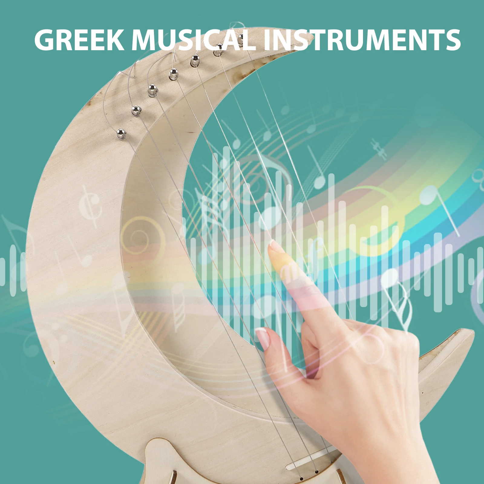 1 set 1 Set 7 String Wood Lyre Harp Portable Moon Shape Musical Instrument For Beginners Small Wooden Harp Learning String
1 set 1 Set 7 String Wood Lyre Harp Portable Moon Shape Musical Instrument For Beginners Small Wooden Harp Learning String