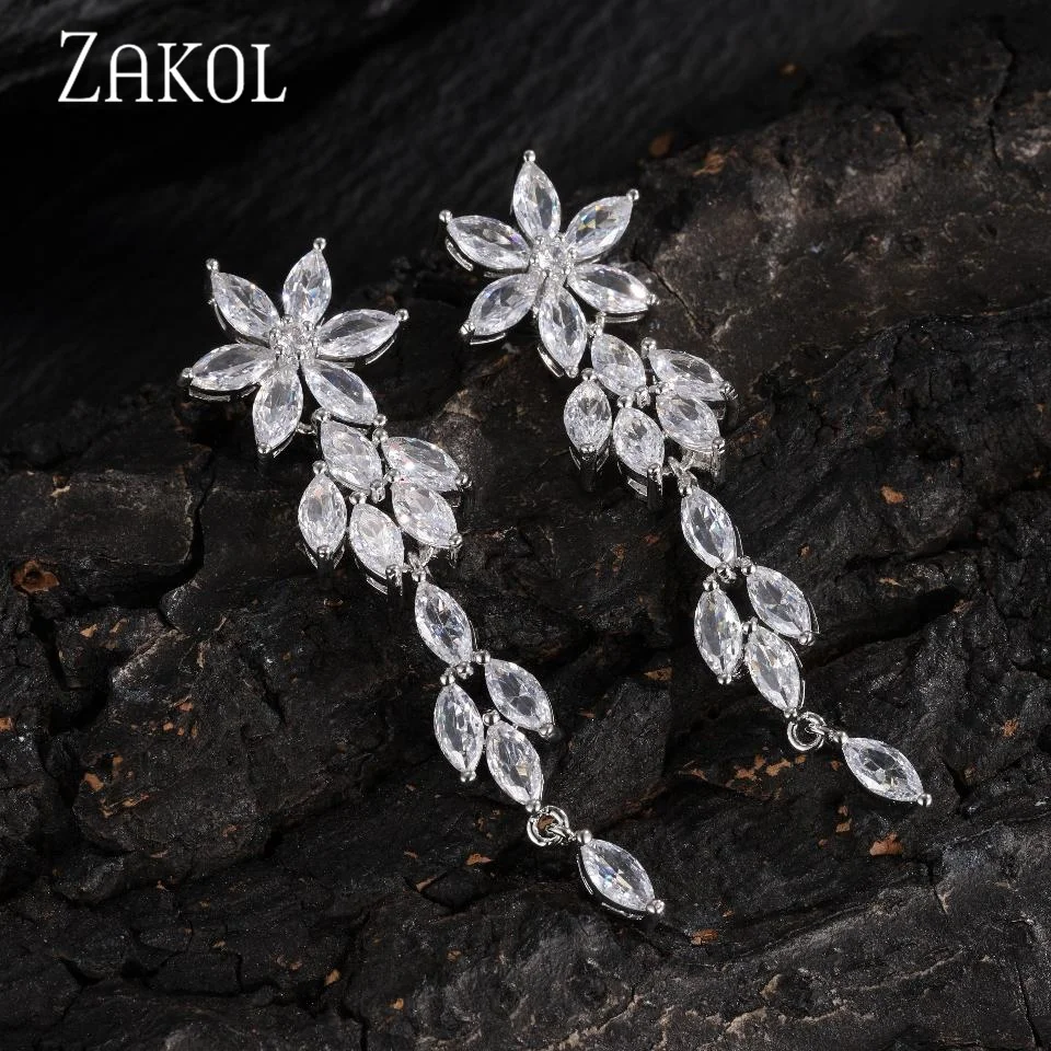 ZAKOL Elegant Classic Water Drop Zircon CZ Bridal Wedding Dangle Earrings For Women Vintage Exquisite Banquet Party Jewelry
ZAKOL Elegant Classic Water Drop Zircon CZ Bridal Wedding Dangle Earrings For Women Vintage Exquisite Banquet Party Jewelry