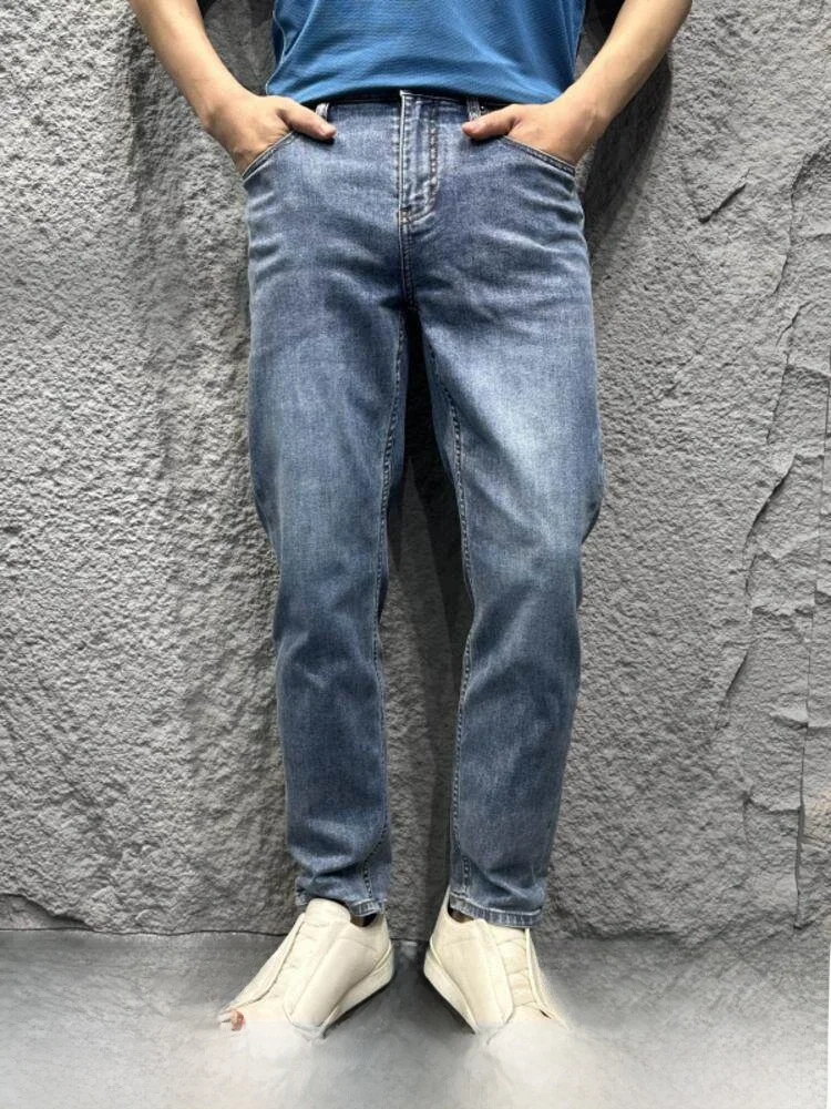 High Waist Slim Fit Modern Style Men's Jeans High Elasticity Breathable Summer Washed Cone Nine Points Casual Fashionable
High Waist Slim Fit Modern Style Men's Jeans High Elasticity Breathable Summer Washed Cone Nine Points Casual Fashionable