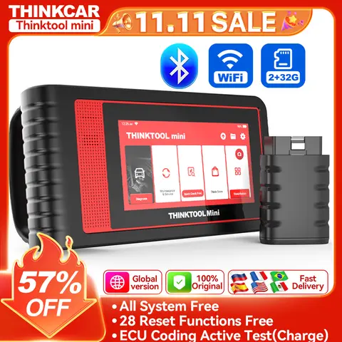 THINKTOOL MINI/MINI2 Car Scanner Auto All System Diagnostic Tool 28 Reset Scan Tool Bidirectional Control ECU Coding Code Reader