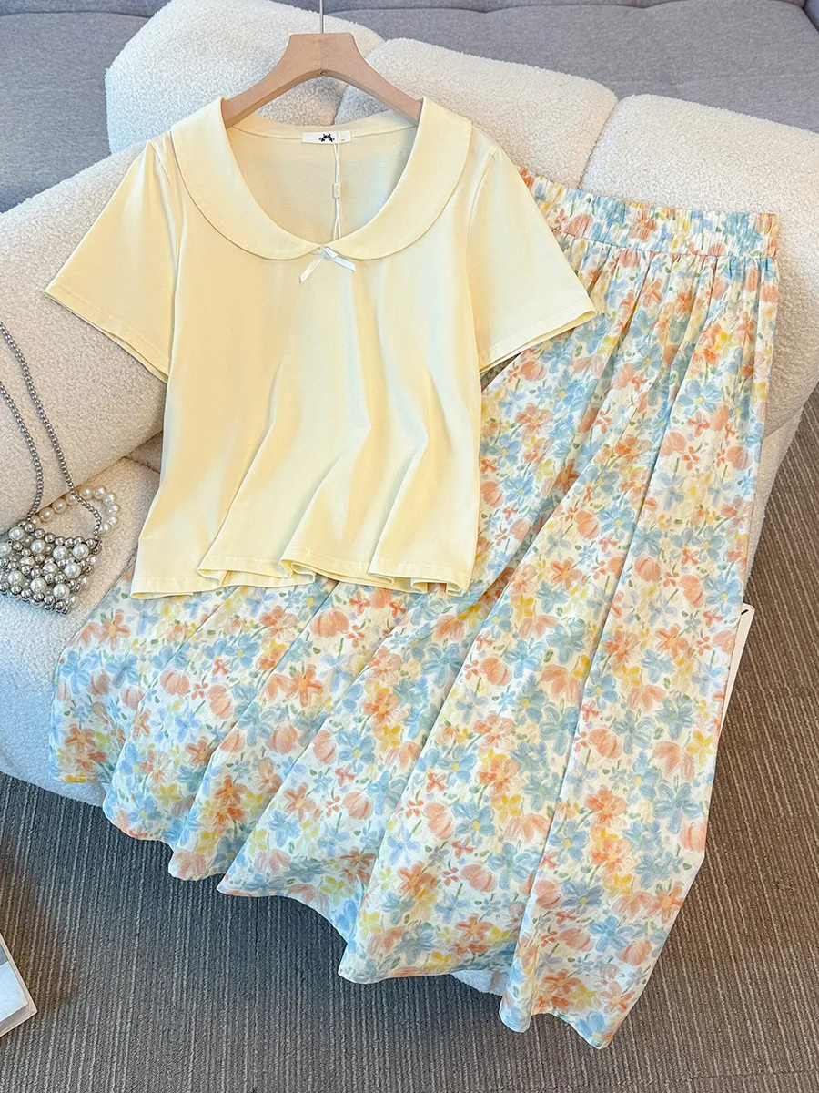 140 кг, женский бюст 146, летний кукольный воротник, топ с короткими рукавами, высокая талия, юбка с цветочным принтом, комплект 4XL, 5XL, 6XL, 7XL, 8XL
140 кг, женский бюст 146, летний кукольный воротник, топ с короткими рукавами, высокая талия, юбка с цветочным принтом, комплект 4XL, 5XL, 6XL, 7XL, 8XL