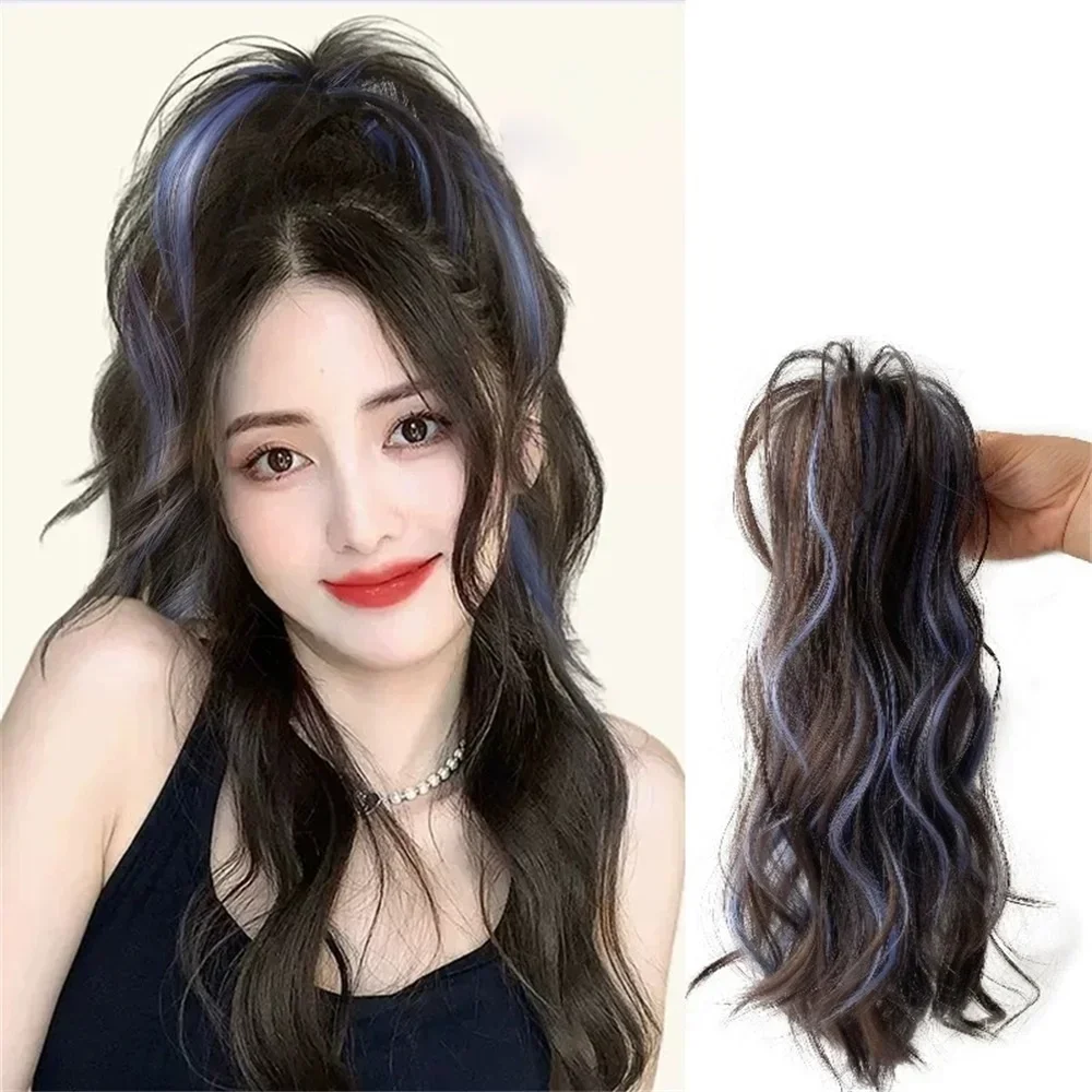 synthetic wig Y2K Sweet Cool Girl Highlighted Dyed Curly Clip Wig Natural Simulated Waterfall Half-tie Ponytail Women Extension 
synthetic wig Y2K Sweet Cool Girl Highlighted Dyed Curly Clip Wig Natural Simulated Waterfall Half-tie Ponytail Women Extension