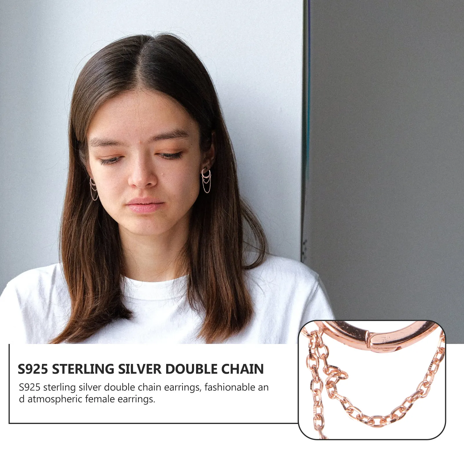 1Pair Pure Silver Double Chains Earrings Stylish Lightweight Rust Resistant Party Casual Ear Jewelry Dangler Chains Earrings
1Pair Pure Silver Double Chains Earrings Stylish Lightweight Rust Resistant Party Casual Ear Jewelry Dangler Chains Earrings