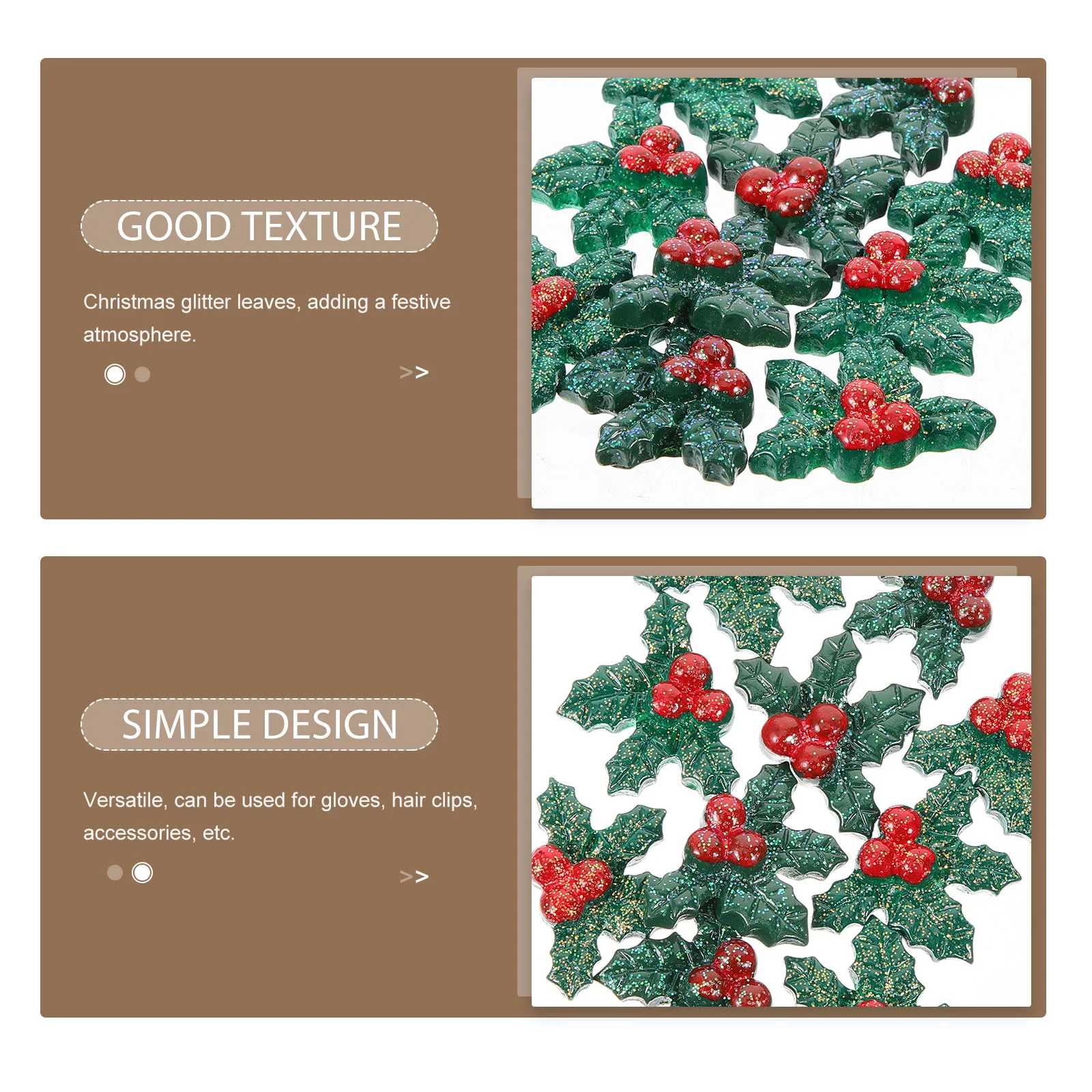 50pcs Christmas Resin Holly Leaves Berries Charms Diy Crafts Accessories Decor Hair Clips Gloves Ornaments Green Glitter Xmas 
50pcs Christmas Resin Holly Leaves Berries Charms Diy Crafts Accessories Decor Hair Clips Gloves Ornaments Green Glitter Xmas