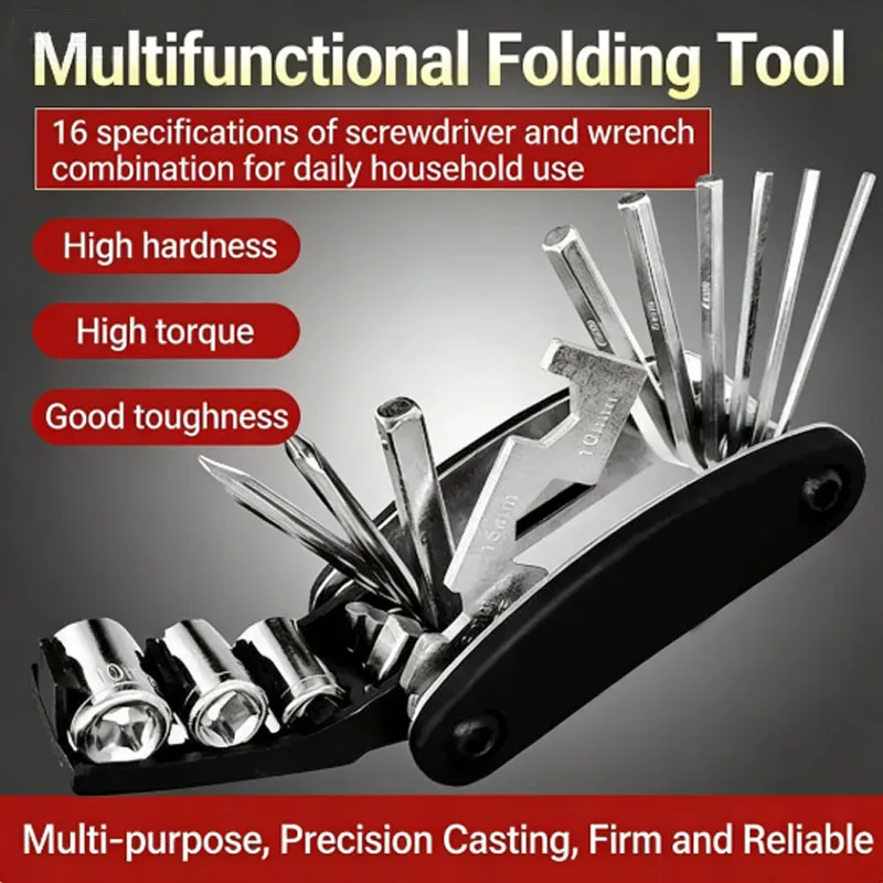 16 in 1 Bike Bicycle Multi Repair Tool Set Kit Hex Spoke Cycle Screwdriver Tool Wrench Mountain Cycle Tool Sets Black
16 in 1 Bike Bicycle Multi Repair Tool Set Kit Hex Spoke Cycle Screwdriver Tool Wrench Mountain Cycle Tool Sets Black