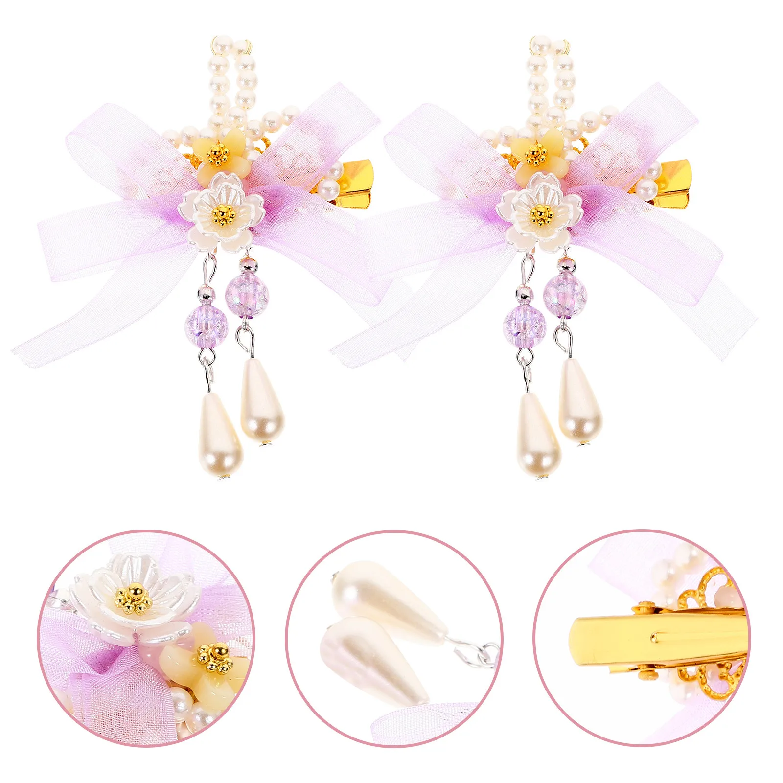 2Pcs Flower Hair Clips Tassel Pearl Hairpins Hair Accessories for Women Wedding Party Birthday Styling Tools
2Pcs Flower Hair Clips Tassel Pearl Hairpins Hair Accessories for Women Wedding Party Birthday Styling Tools