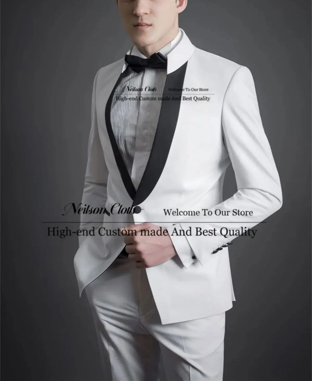 White Customized Male Prom Blazers Slim Fit 2 Pcs Sets Groom Wedding Tuxedos One Button Stand-Collar Terno Masculino
White Customized Male Prom Blazers Slim Fit 2 Pcs Sets Groom Wedding Tuxedos One Button Stand-Collar Terno Masculino