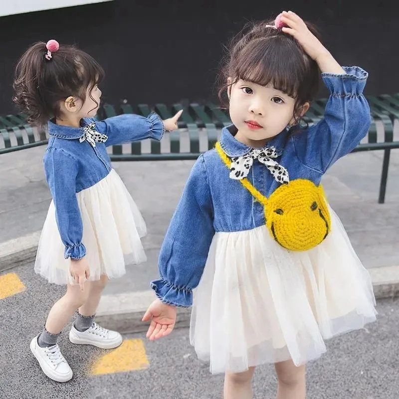 Spring Baby Toddler Girl Long Sleeve Soft Denim Dress Children Patchwork Mesh Princess Dresses for Girls Cute Outfits Clothing 2
Spring Baby Toddler Girl Long Sleeve Soft Denim Dress Children Patchwork Mesh Princess Dresses for Girls Cute Outfits Clothing 2