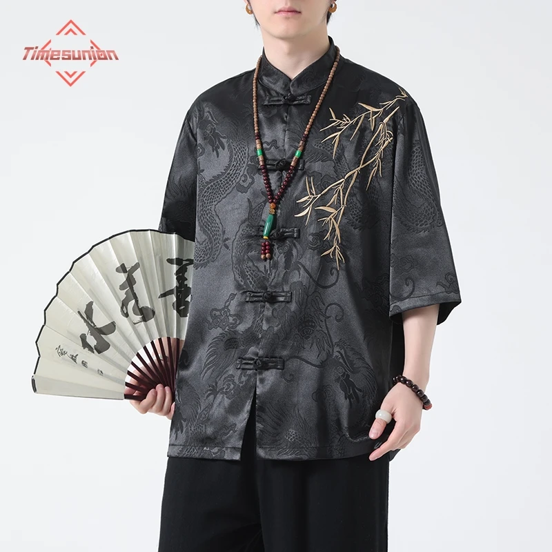 Chinese Style Men's Clothing Spring Summer Shirts for Men Fashion Chinese Dragon Jacquard Men's Shirts Tang Suit Hanfu Shirts
Chinese Style Men's Clothing Spring Summer Shirts for Men Fashion Chinese Dragon Jacquard Men's Shirts Tang Suit Hanfu Shirts