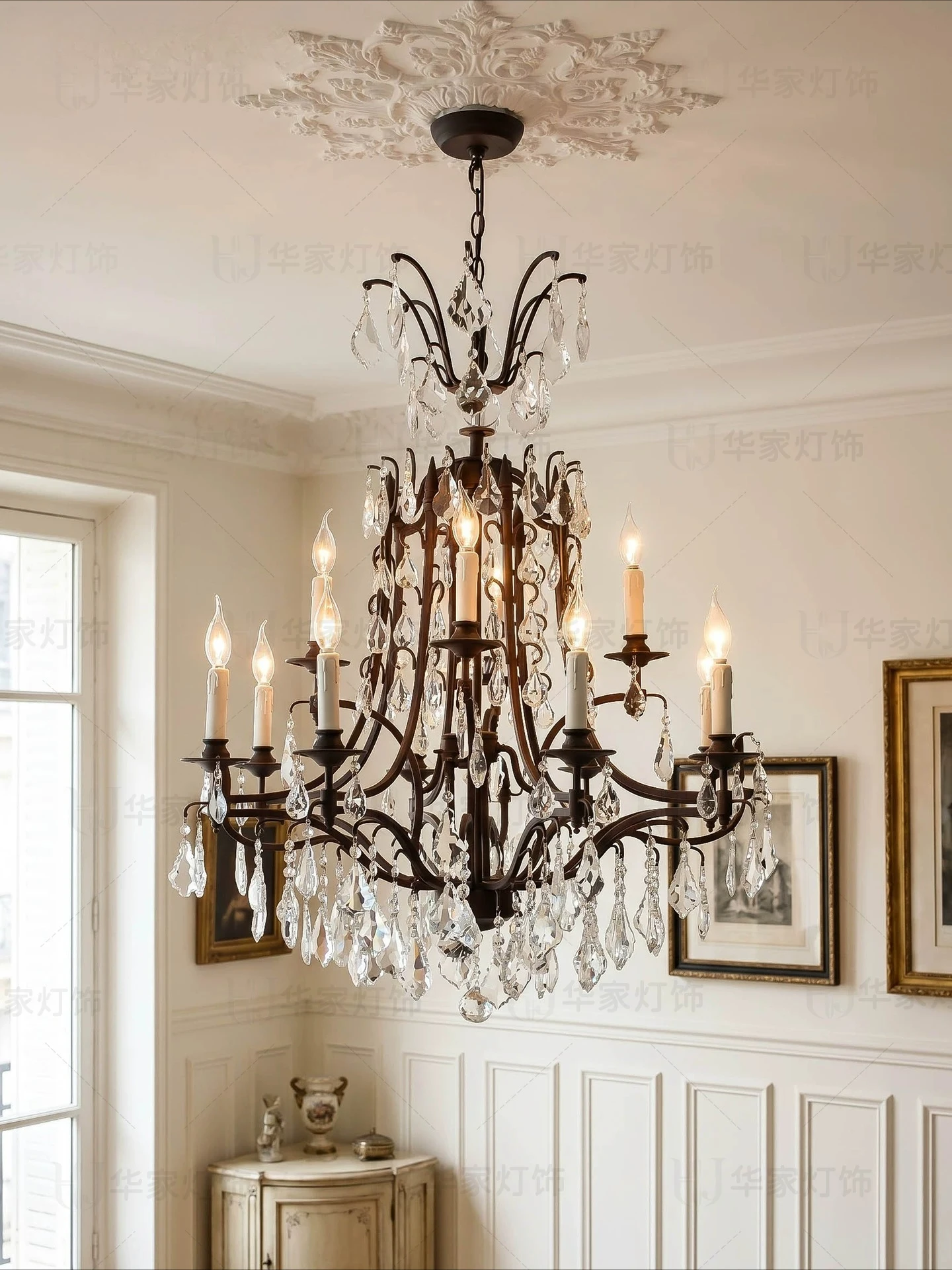 American Country Villa Crystal Chandelier Retro Loft Living Room Dining Room Lobby Hanging Chandelier Vintage Ceiling Decoration
American Country Villa Crystal Chandelier Retro Loft Living Room Dining Room Lobby Hanging Chandelier Vintage Ceiling Decoration