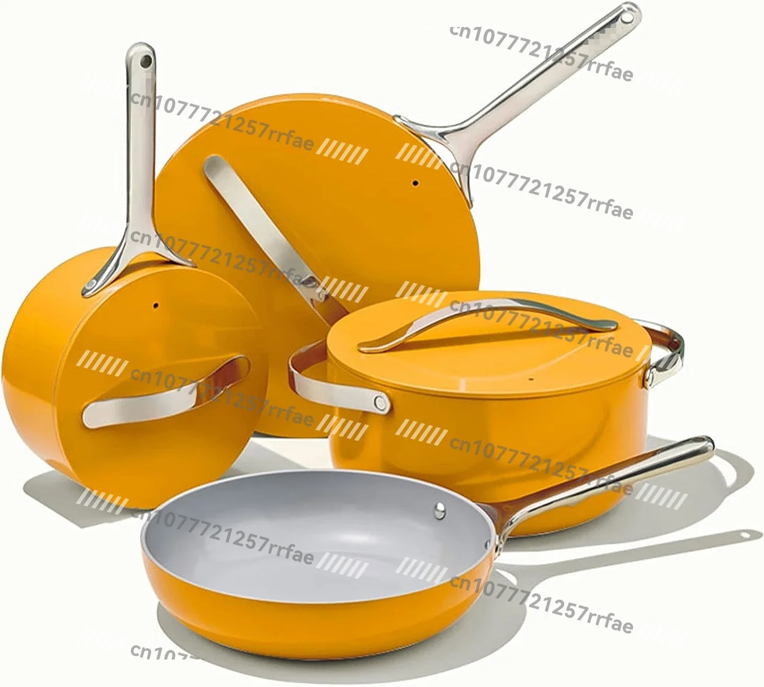 High Quality Yellow Press Ceramic Non-stick Coated Aluminum Utensils Kitchenware Stainless Steel Handle
High Quality Yellow Press Ceramic Non-stick Coated Aluminum Utensils Kitchenware Stainless Steel Handle