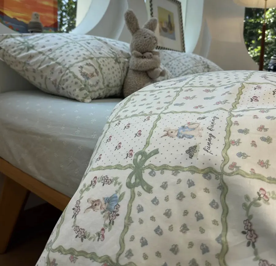Cute fresh rabbit flower mushroom green bedding set,twin full queen king cotton home textile bed sheet pillow case quilt cover
Cute fresh rabbit flower mushroom green bedding set,twin full queen king cotton home textile bed sheet pillow case quilt cover