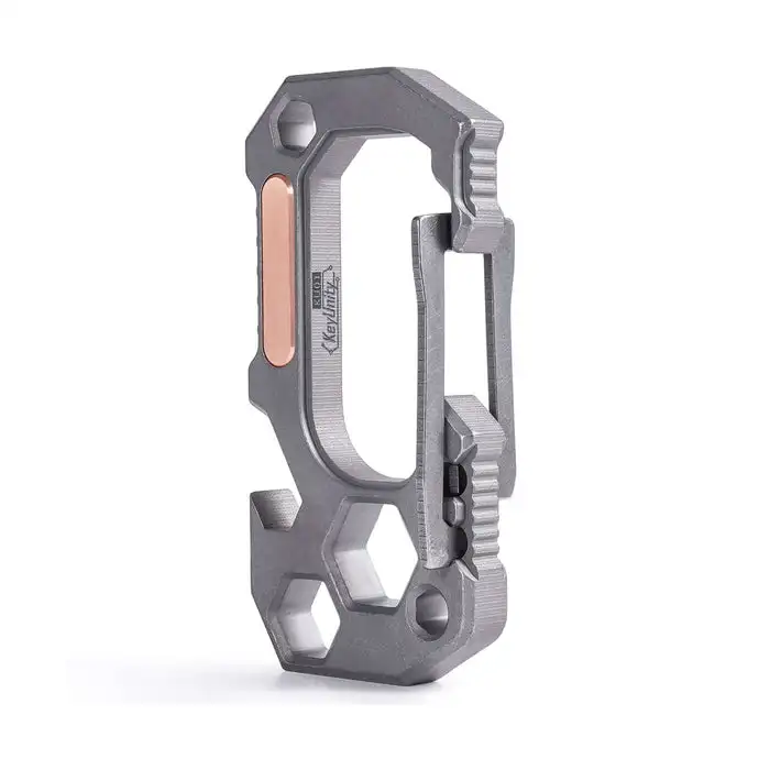 KeyUnity KU01 Titanium Keychain Carabiner Multitool, Carabiner Key Holder, Screw Wrenches, Screw Bit Holder, Bottle Opener
KeyUnity KU01 Titanium Keychain Carabiner Multitool, Carabiner Key Holder, Screw Wrenches, Screw Bit Holder, Bottle Opener