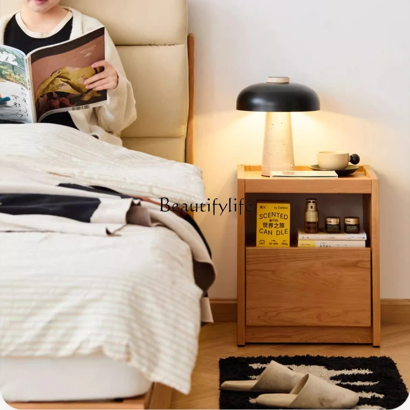 Cherry wood bedside table Nordic simple storage small apartment household full solid wood bedroom storage side cabinet
Cherry wood bedside table Nordic simple storage small apartment household full solid wood bedroom storage side cabinet
